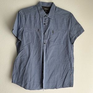 Kenneth Cole: Reaction, Blue Patterned Dress Shirt, Size L